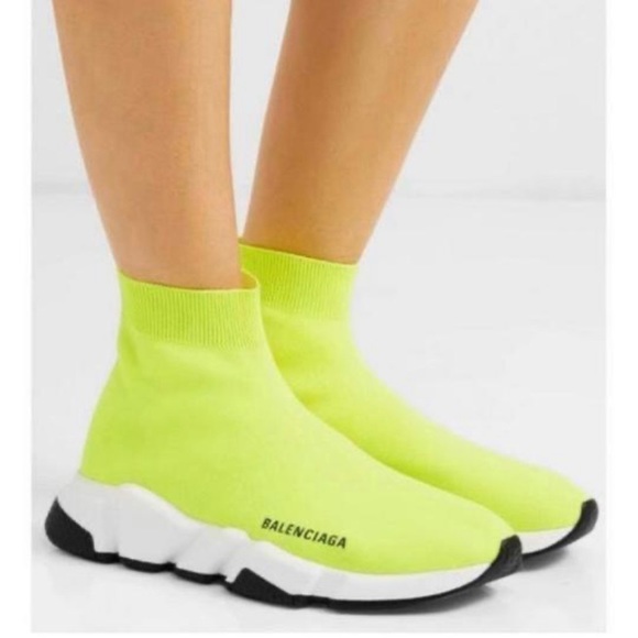 Balenciaga speed trainer neon sock sneakers - Picture 2 of 4